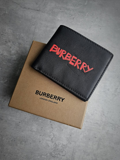 BURBERRY Graffiti Print International Leather Bifold Wallet