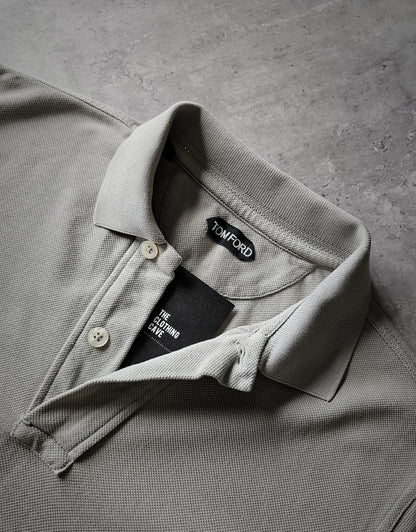 TOM FORD TF Garment-Dyed Cotton Green Polo Shirt