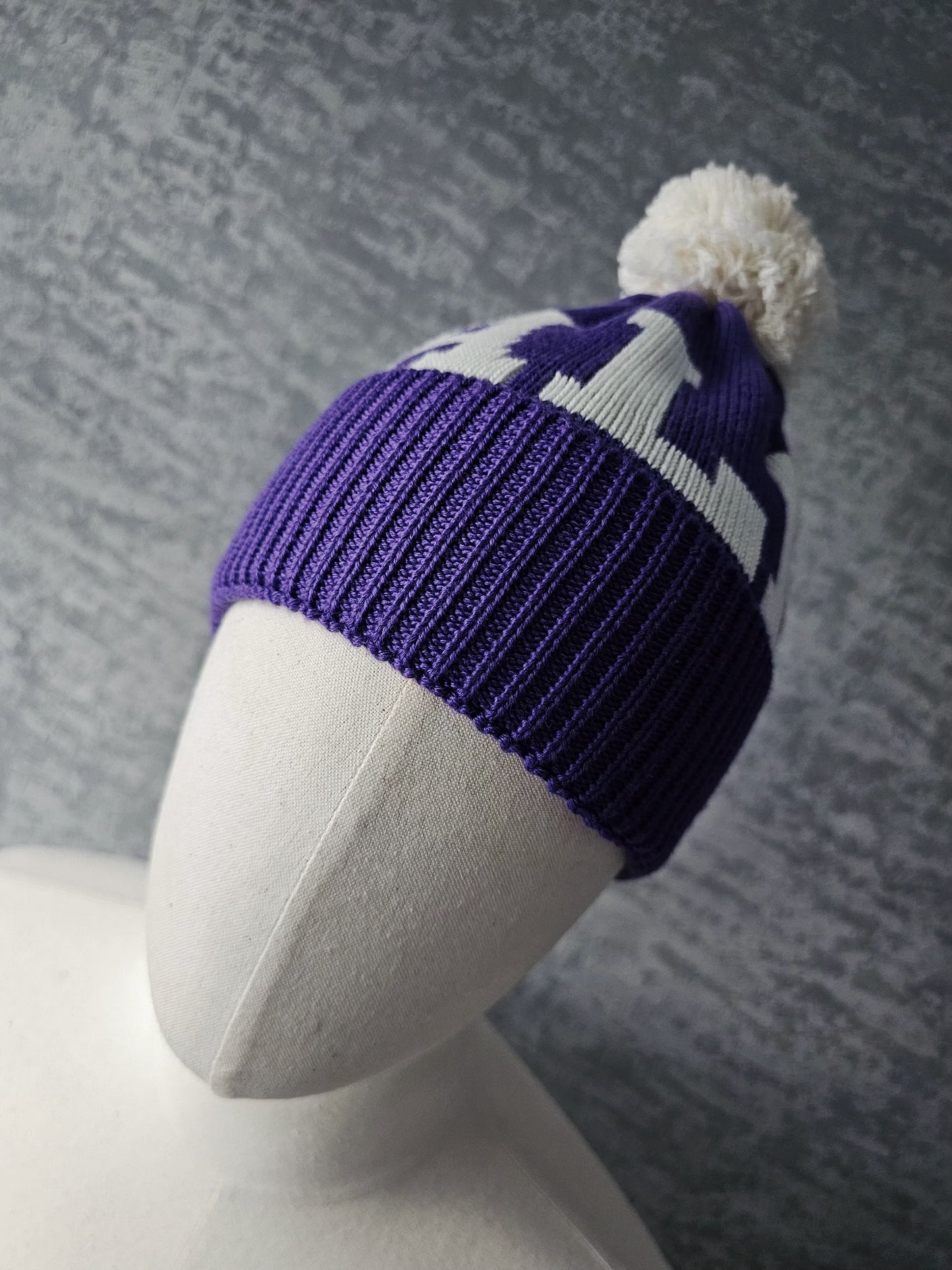 PALM ANGELS Logo Pompom Beanie Violet