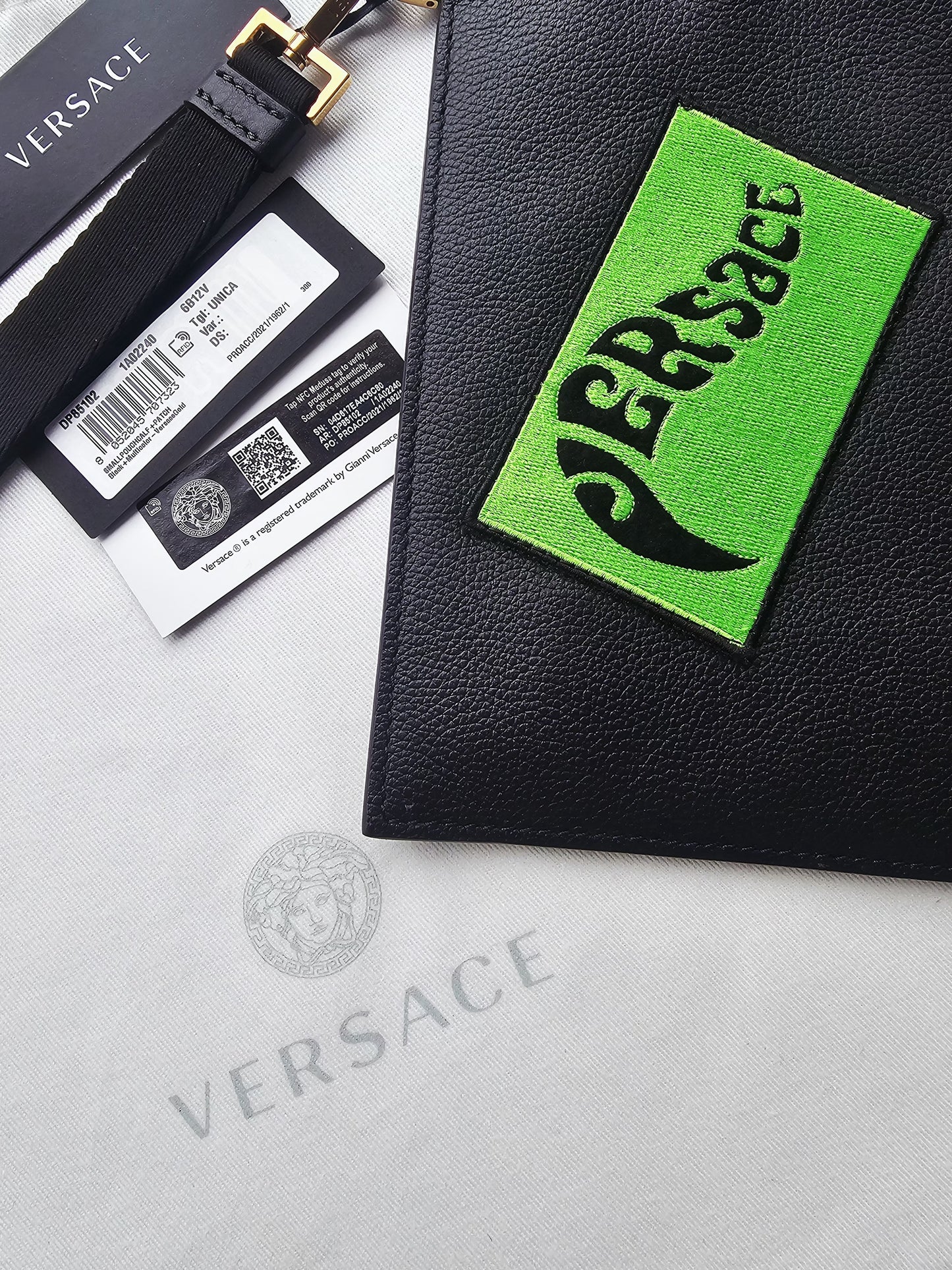 VERSACE Medusa Patch Embellished Zipped Documents Pouch