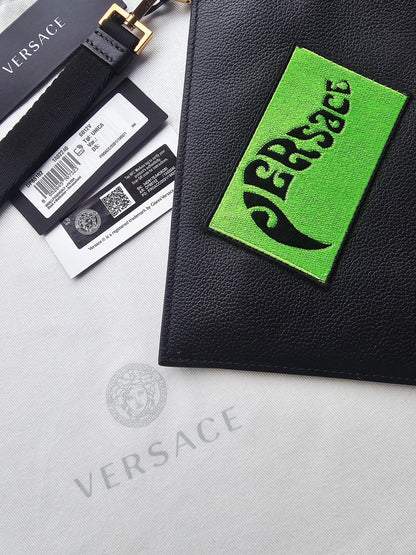 VERSACE Medusa Patch Embellished Zipped Documents Pouch
