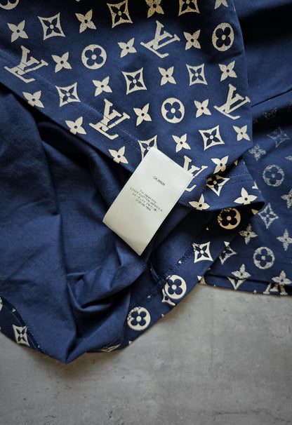 LOUIS VUITTON Gradient Cotton Monogram Navy T-Shirt