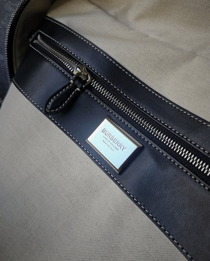 BURBERRY Logo-Print Leather-Trimmed Canvas Holdall