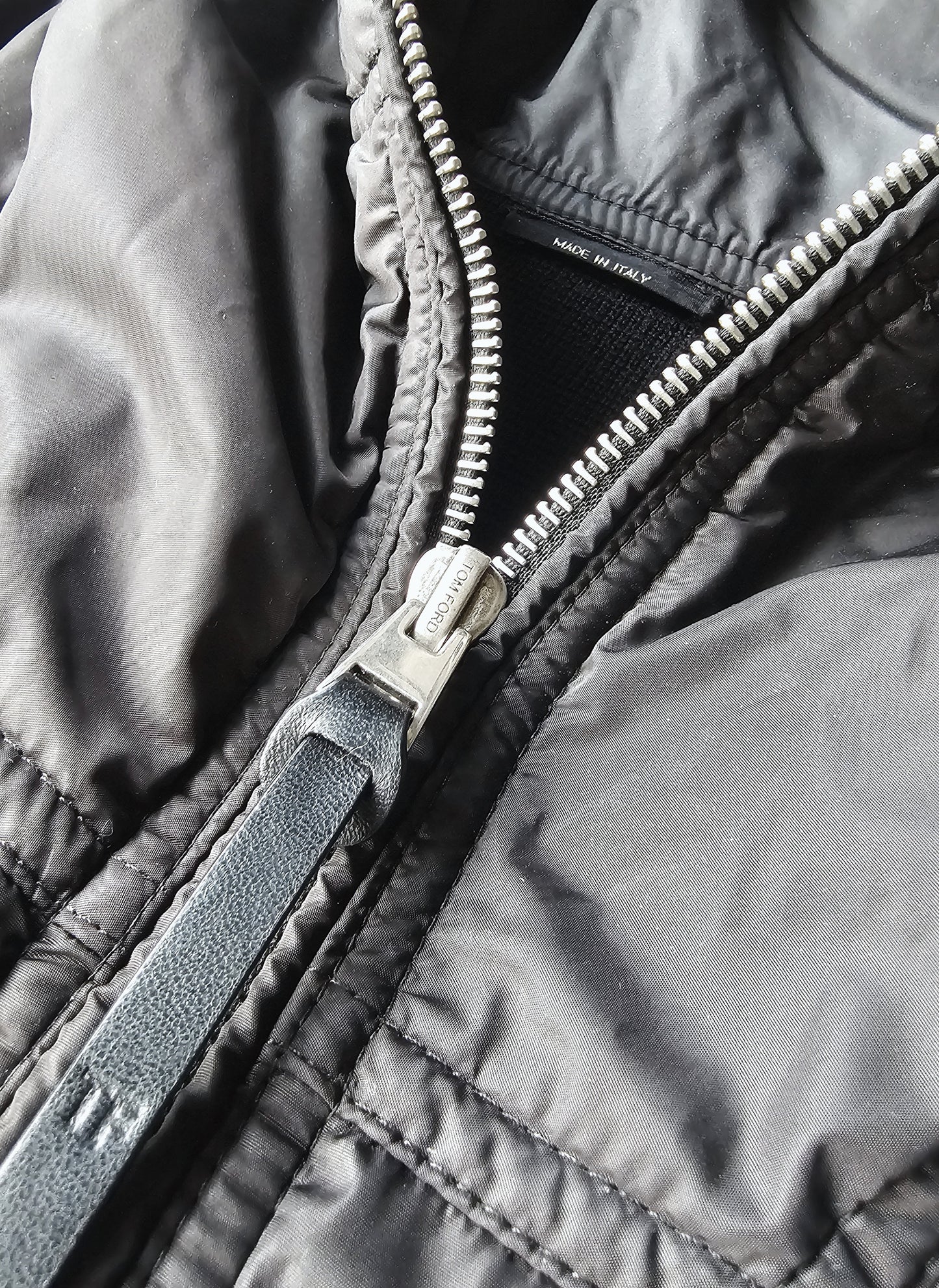 TOM FORD Shell-Panelled Wool Hooded Jacket Black