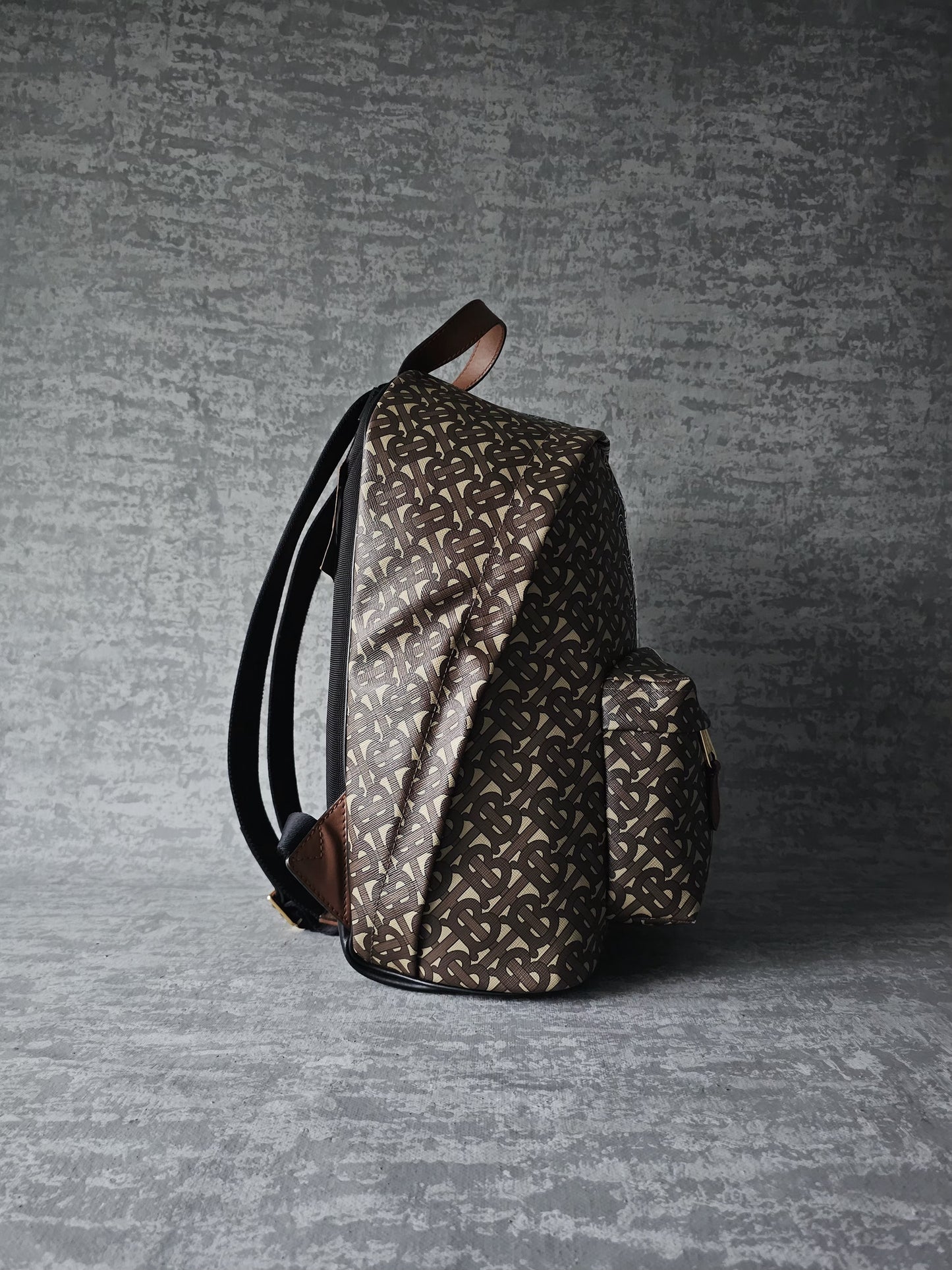 BURBERRY TB E-Canvas Monogram striped backpack