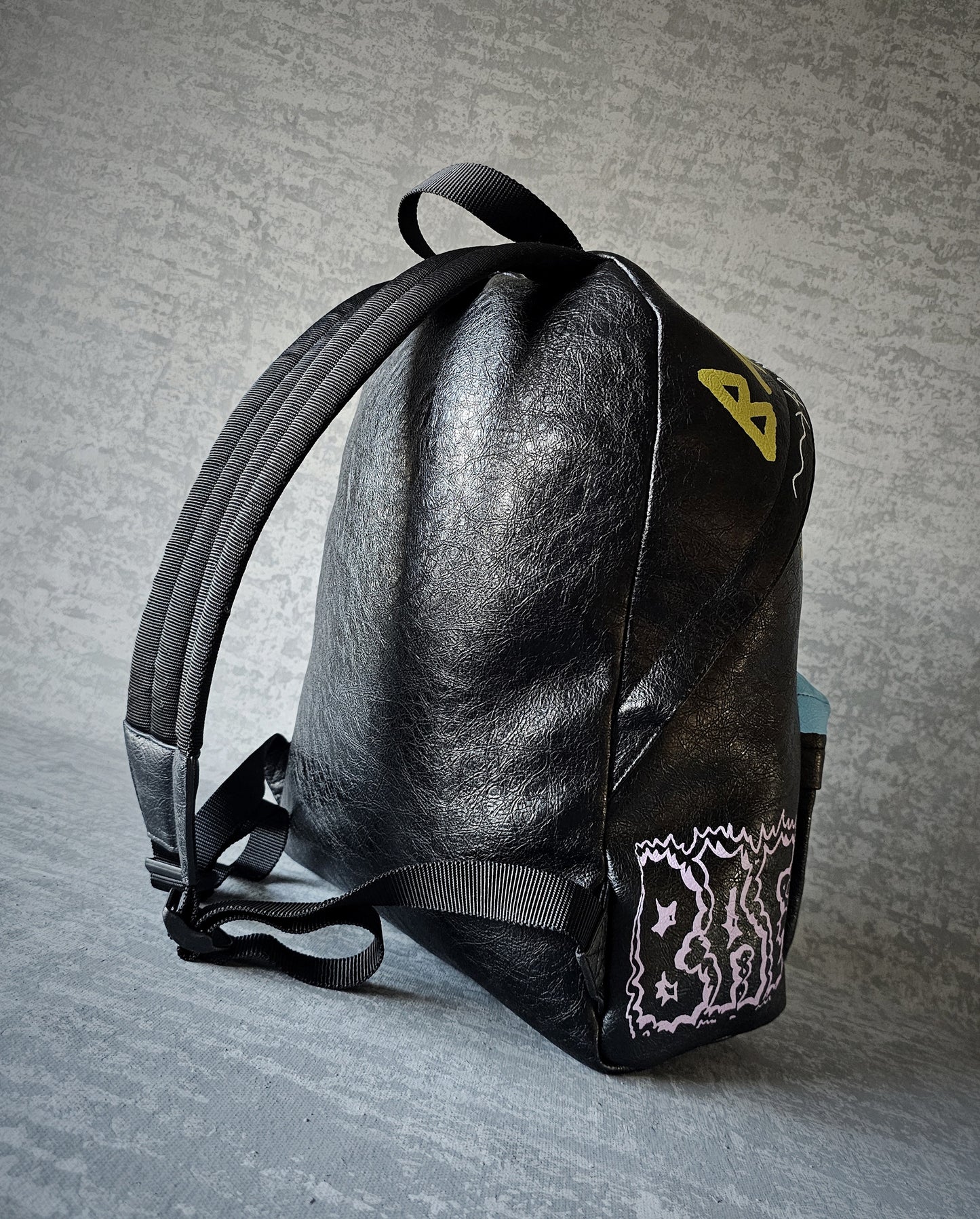 BALENCIAGA "Explorer" Graffiti Lambskin Backpack