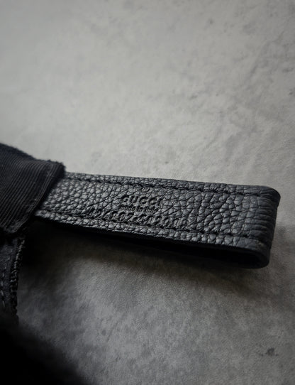GUCCI Grained Calfskin Logo Tucker Cap