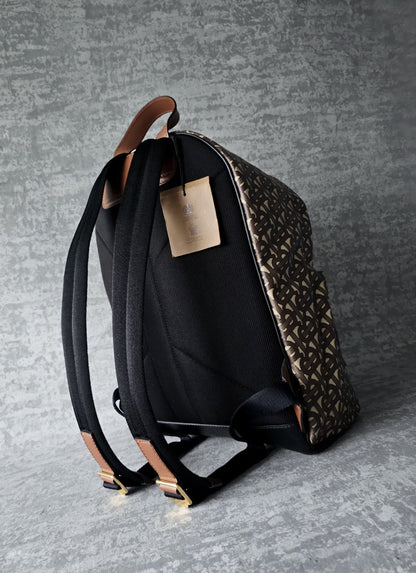 BURBERRY TB E-Canvas Monogram striped backpack