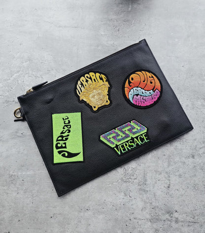 VERSACE Medusa Patch Embellished Zipped Documents Pouch