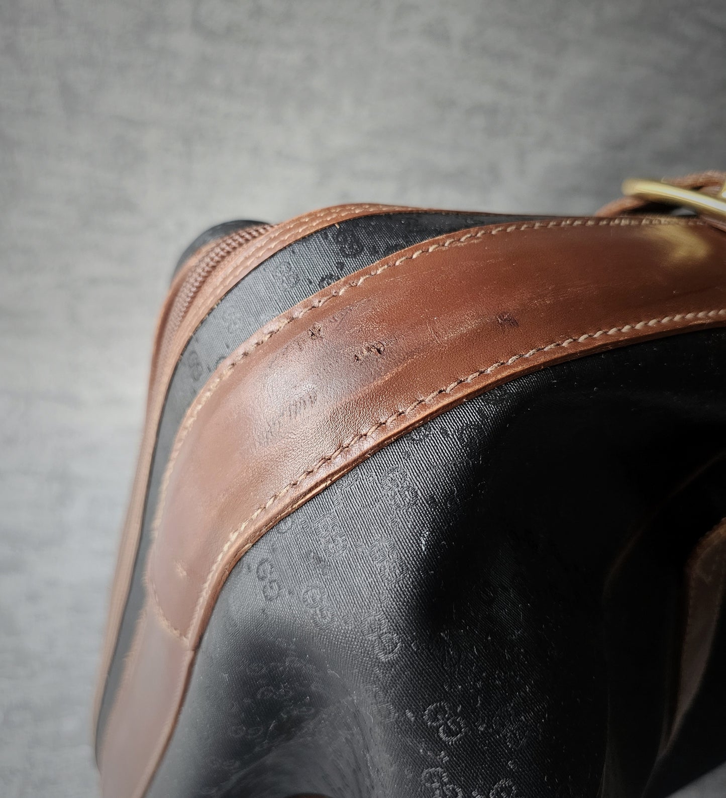 GUCCI Vintage GG Monogram Canvas Navy Suitcase