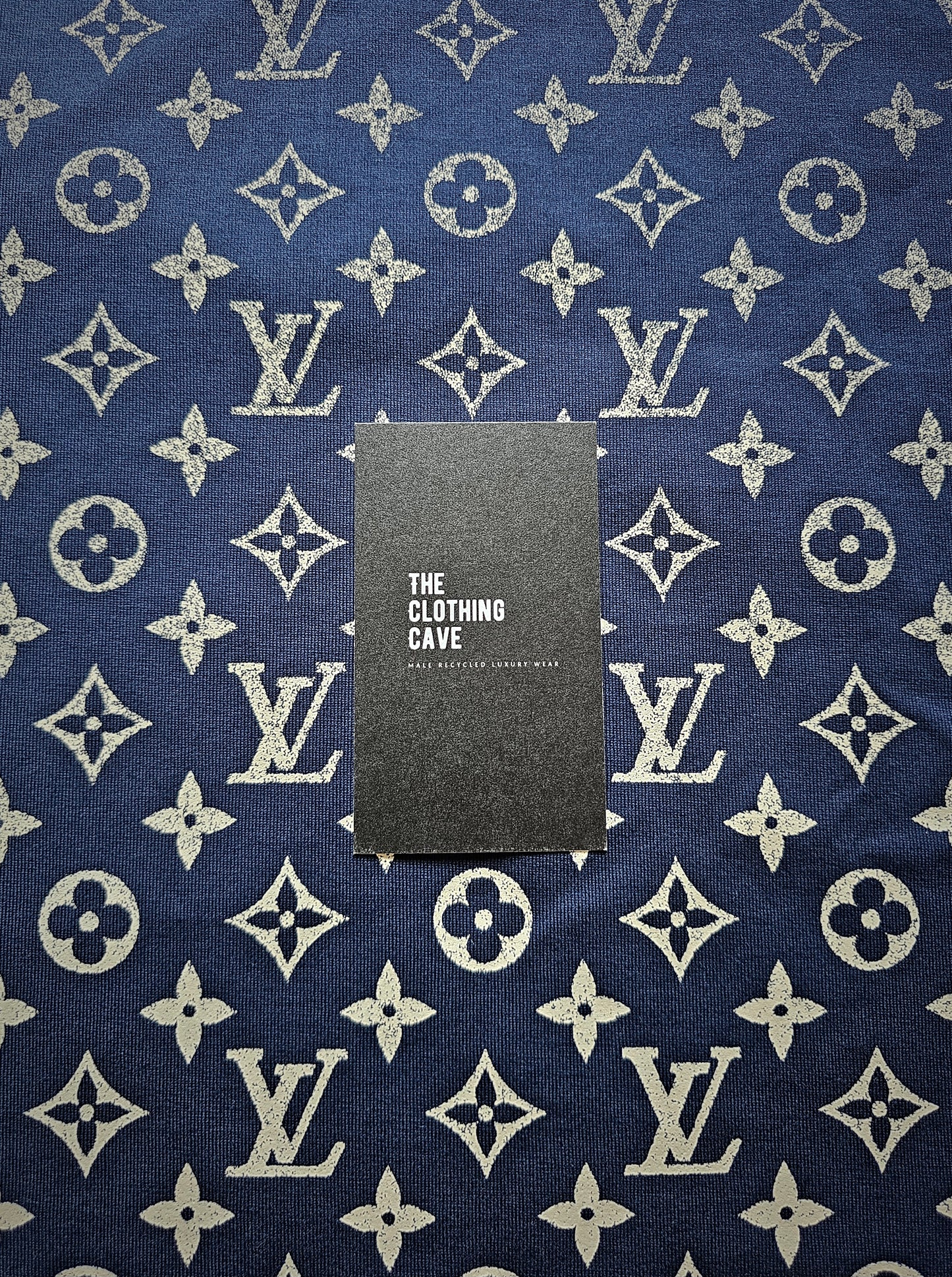 LOUIS VUITTON Gradient Cotton Monogram Navy T-Shirt