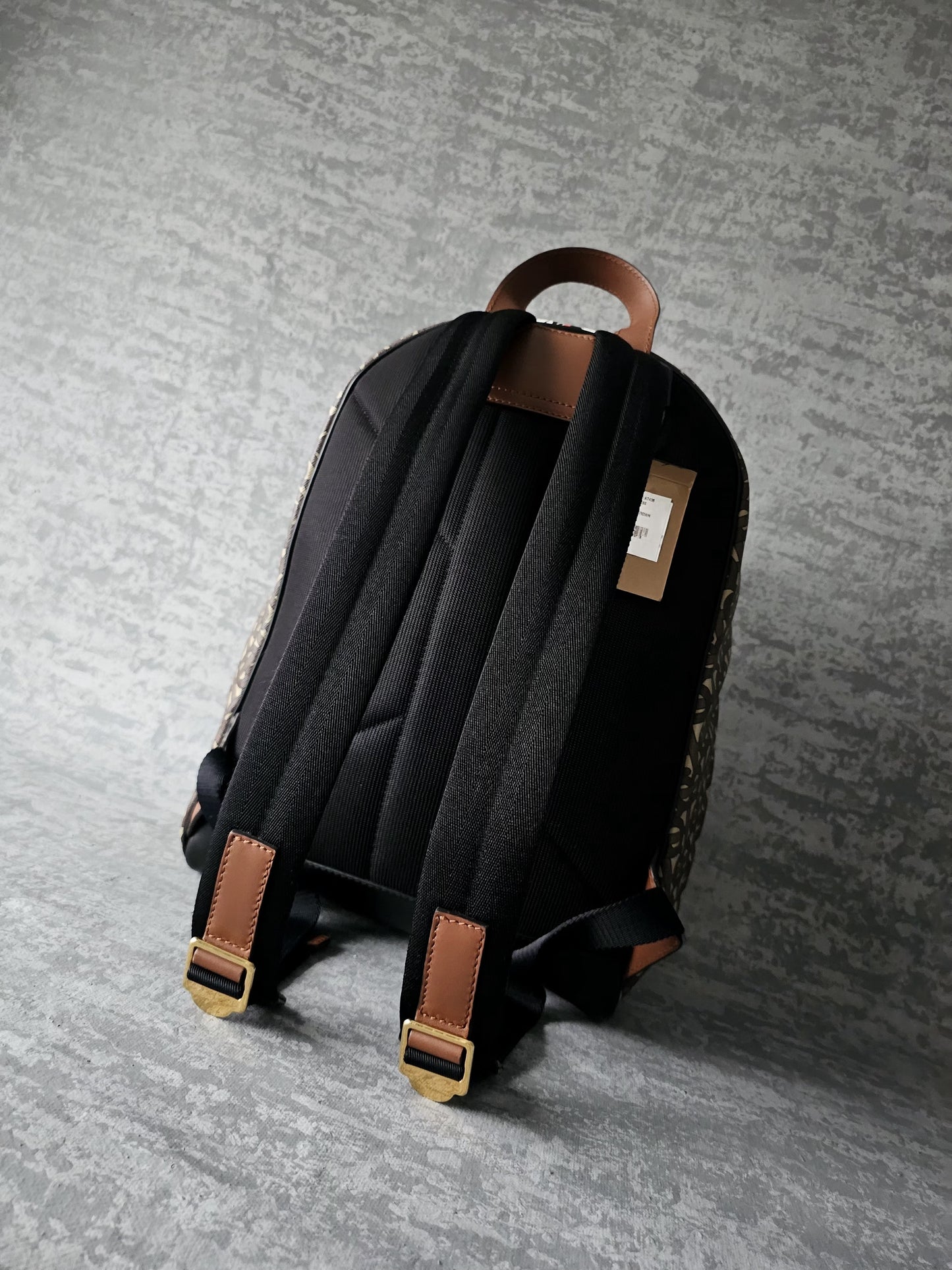 BURBERRY TB E-Canvas Monogram striped backpack