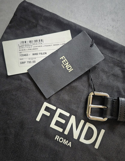 FENDI Vitello Glacier Utility Pouched Leather Belt