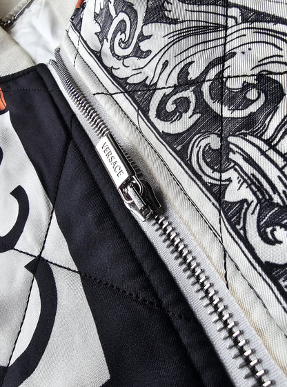 VERSACE Bauhaus Print Baroque Silk Bomber