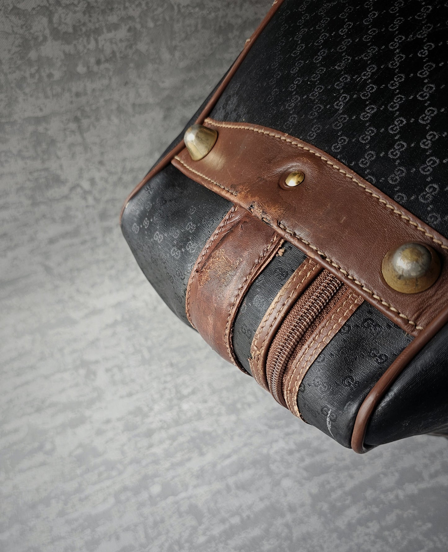 GUCCI Vintage GG Monogram Canvas Navy Suitcase