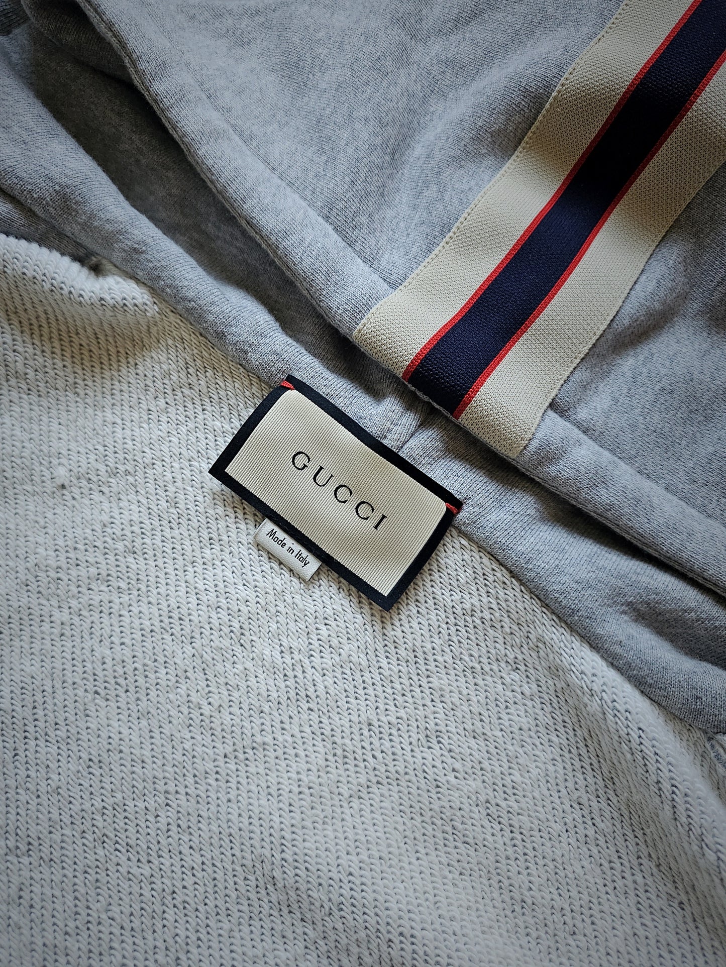 GUCCI Webbing-Trimmed Loopback Cotton Jersey Hoodie