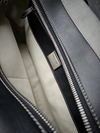 BURBERRY Logo-Print Leather-Trimmed Canvas Holdall