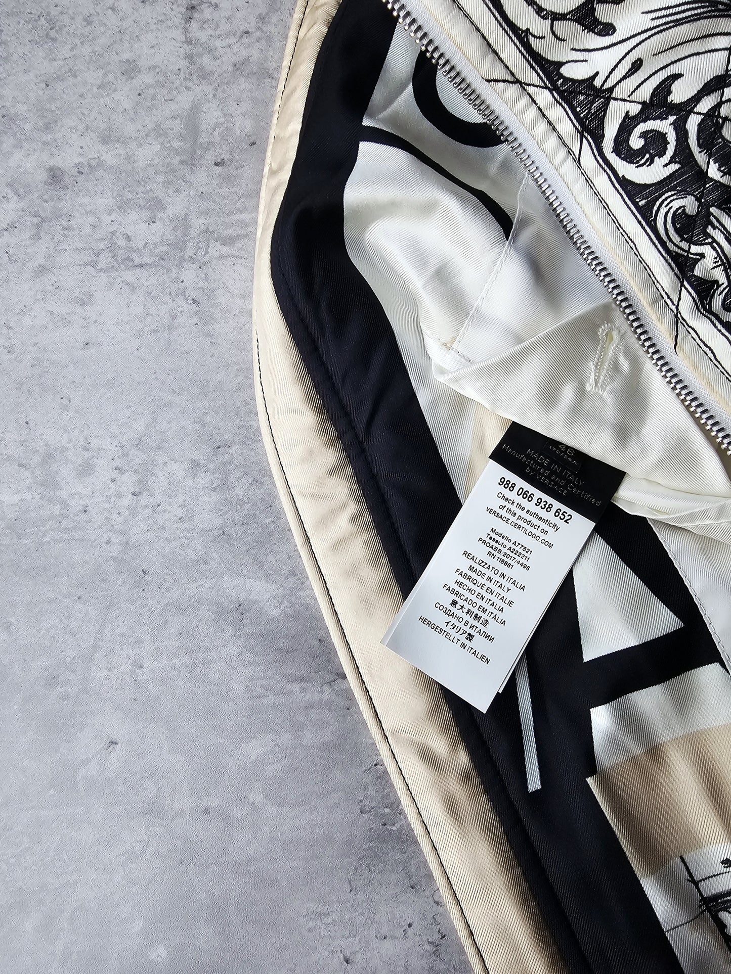 VERSACE Bauhaus Print Baroque Silk Bomber