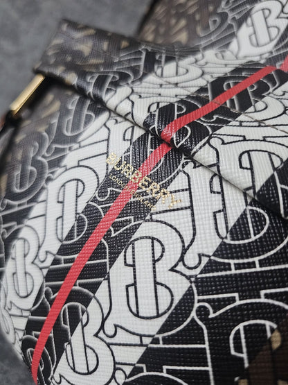 BURBERRY TB E-Canvas Monogram striped backpack
