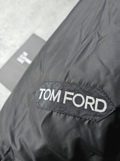 TOM FORD Shell-Panelled Wool Hooded Jacket Black