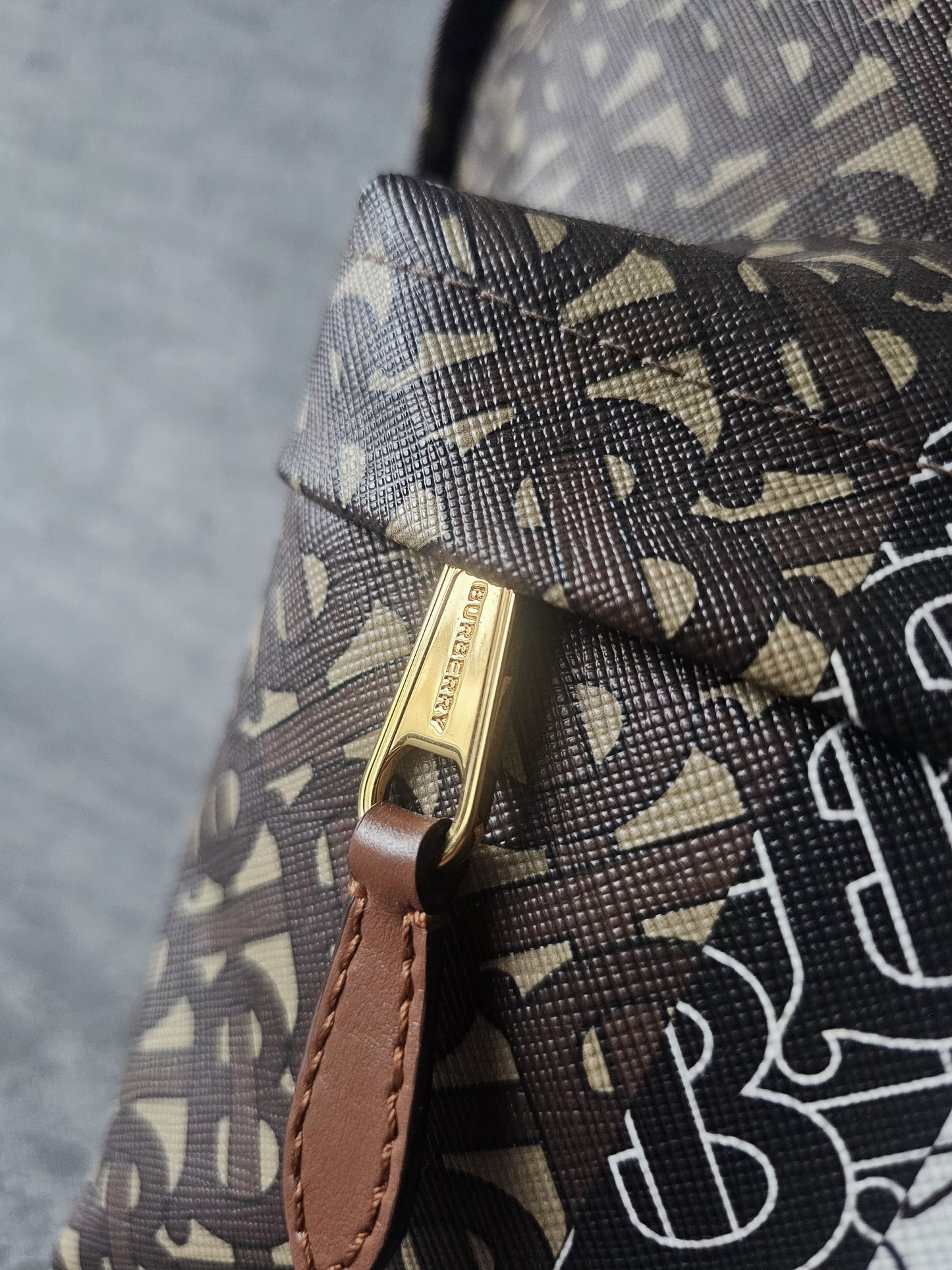BURBERRY TB E-Canvas Monogram striped backpack