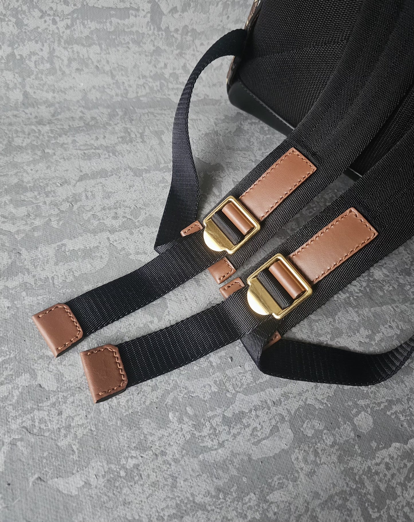 BURBERRY TB E-Canvas Monogram striped backpack