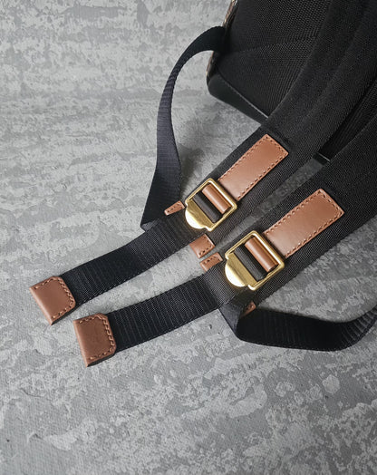 BURBERRY TB E-Canvas Monogram striped backpack