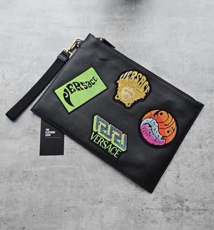 VERSACE Medusa Patch Embellished Zipped Documents Pouch