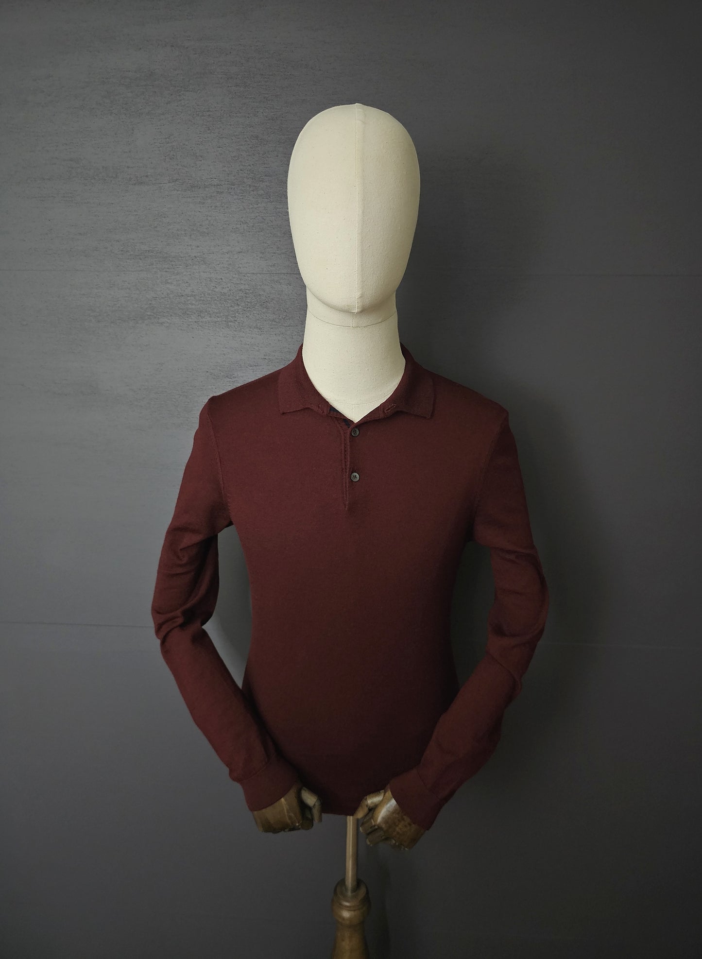 HUGO BOSS Bono-L Fine Wool Polo in Burgundy