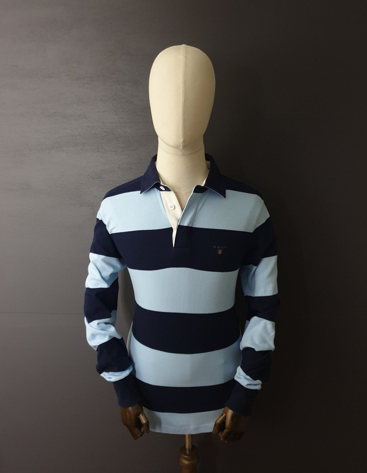 GANT Barstripe Heavy Rugger Rugby Polo in Blue/Navy