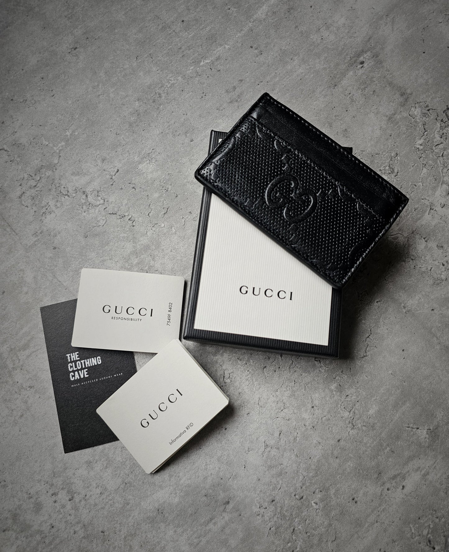 GUCCI GG Embossed Leather Card Holder