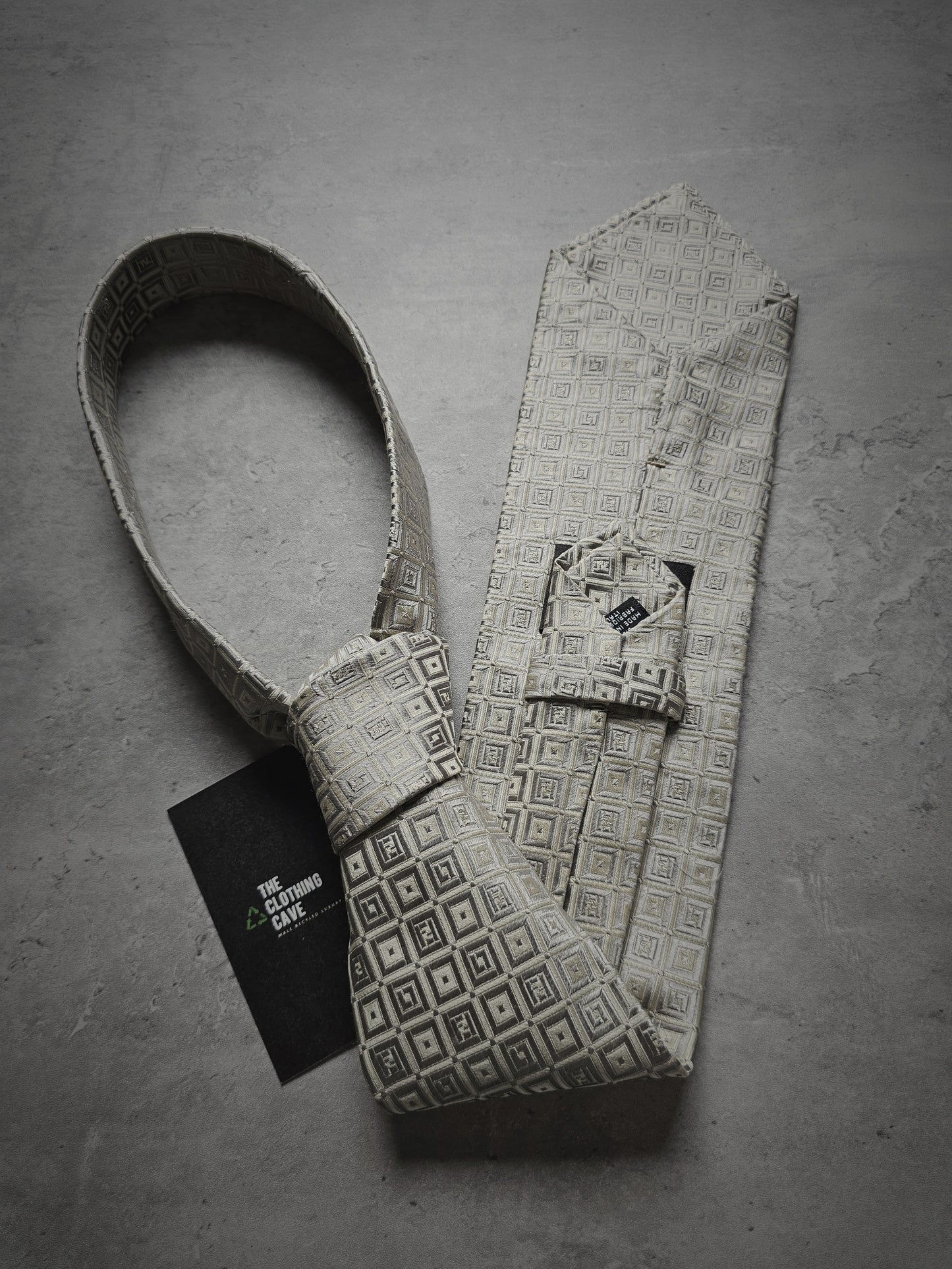 FENDI Embellished Micro FF Motif Silk Tie