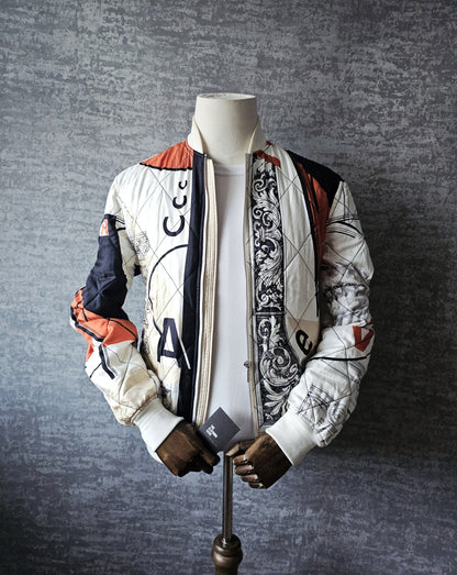 VERSACE Bauhaus Print Baroque Silk Bomber