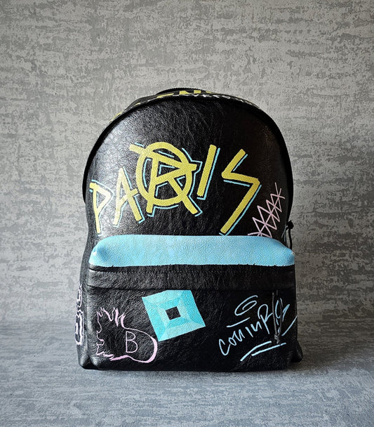 BALENCIAGA "Explorer" Graffiti Lambskin Backpack