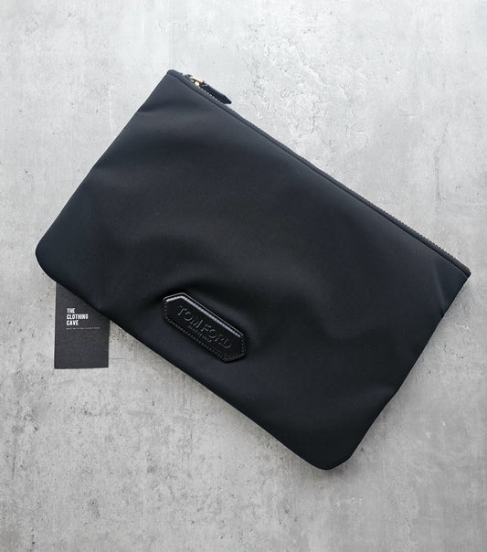 Tom Ford Zipped Logo Appliqued neoprene Pouch