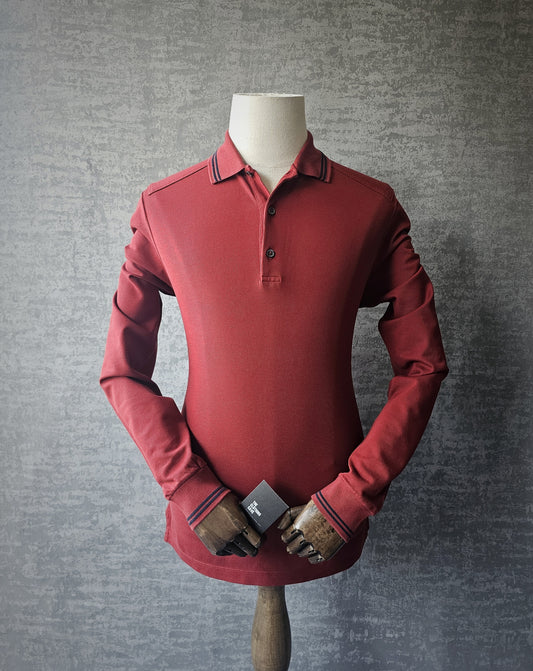GUCCI Cotton-Jersey Long Sleeve Polo Shirt