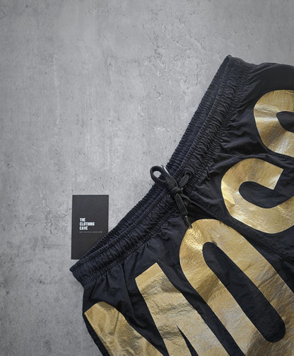 MOSCHINO Gold Foil Logo Black Swim Shorts