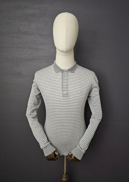 DIOR Stiped Long-Sleeve Polo with Bee Embroidery