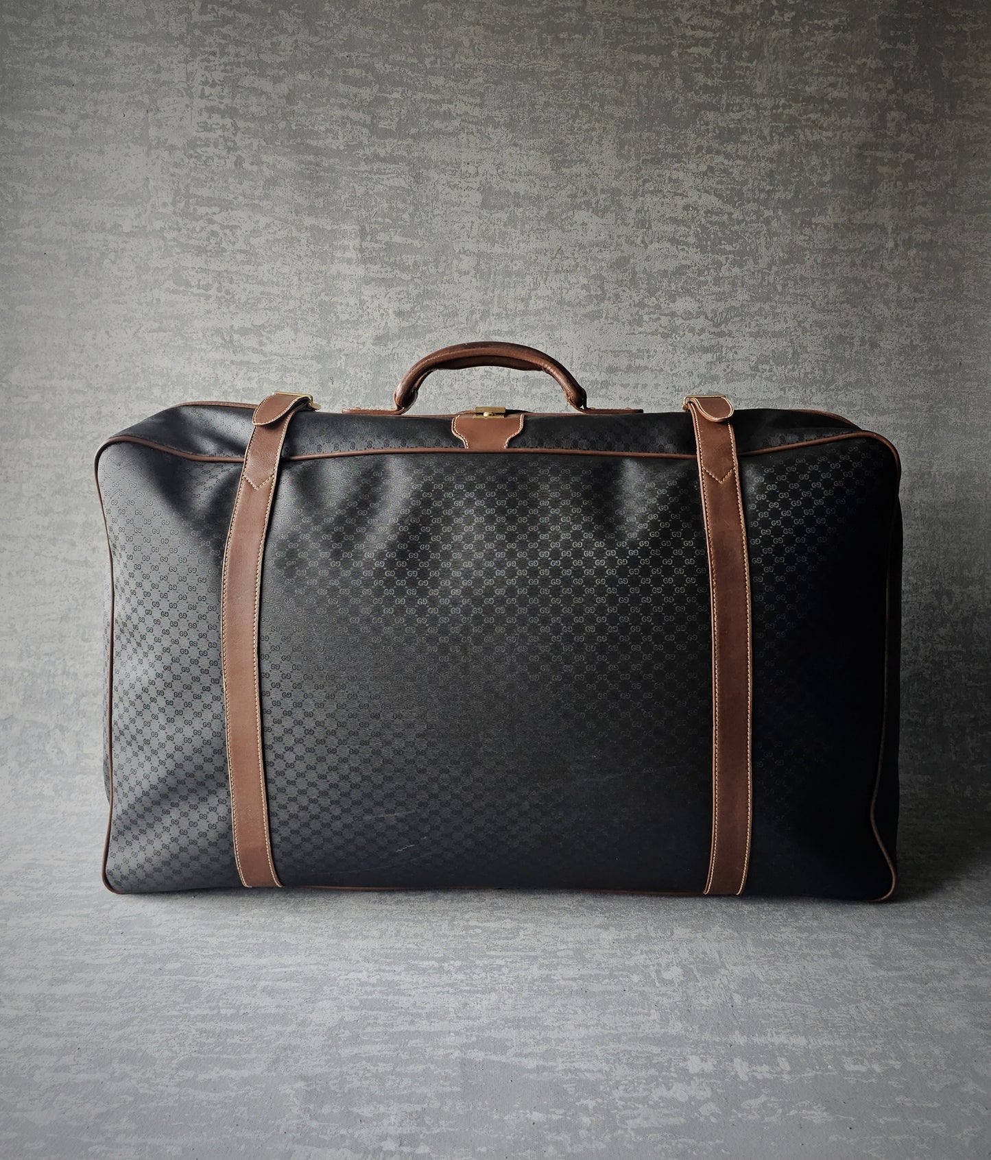 GUCCI Vintage GG Monogram Canvas Navy Suitcase