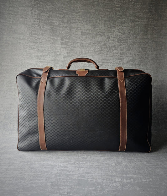 GUCCI Vintage GG Monogram Canvas Navy Suitcase