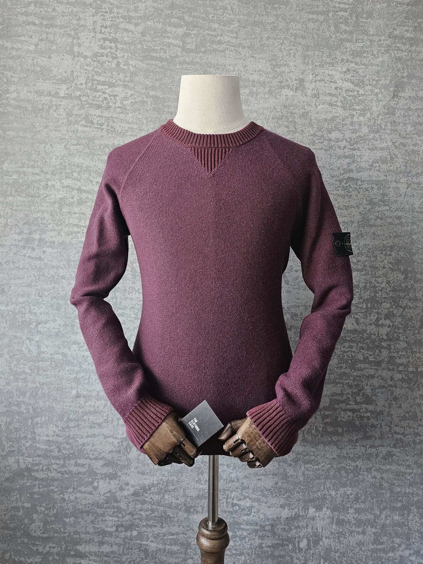 STONE ISLAND Logo Patch Knitted Wool Sweater