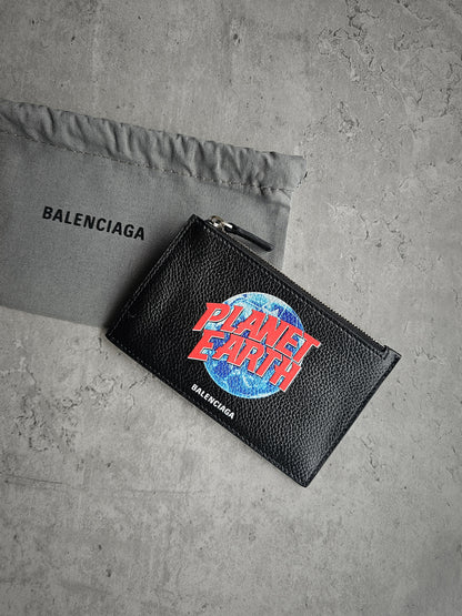 BALENCIAGA Planet Earth Card & Coin Holder