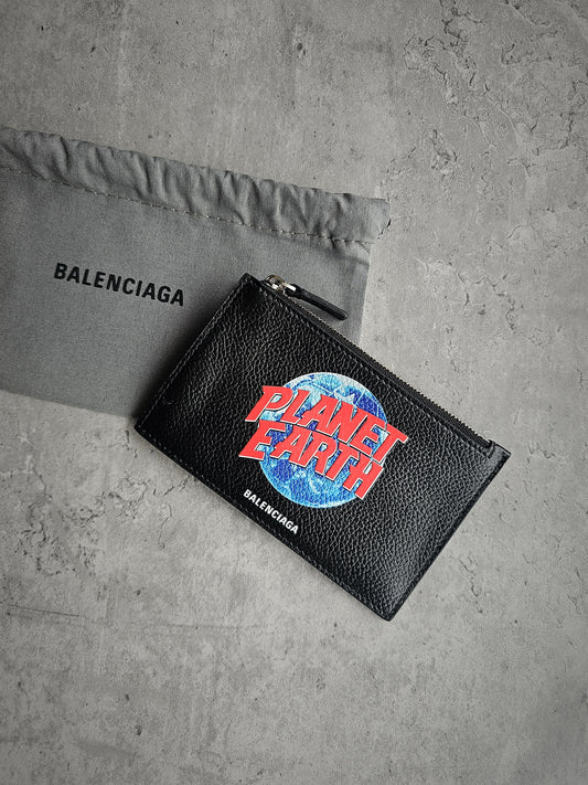 BALENCIAGA Planet Earth Card & Coin Holder