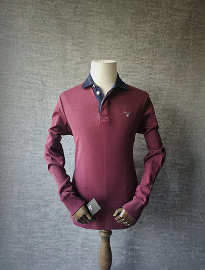 GANT Burgundy Heavy Rugger Rugby Polo Shirt