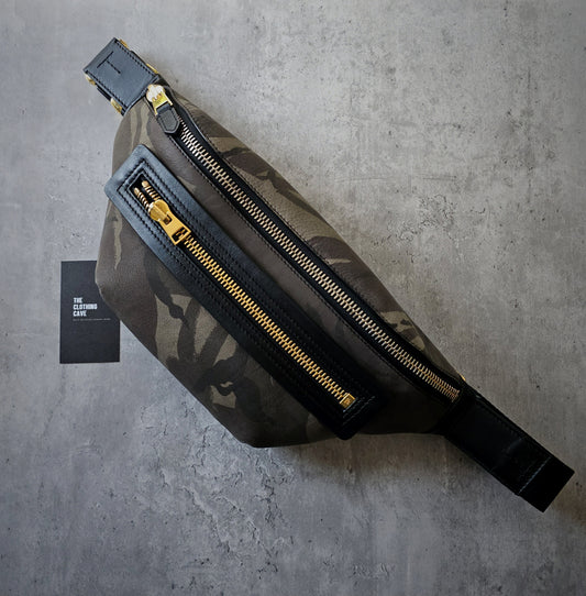 TOM FORD Leather-Trimmed Camouflage Nubuck Belt Bag