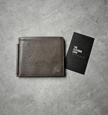 TOM FORD TF Small Grain Leather Money Clip Wallet
