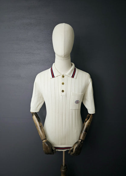 GUCCI Webbed Short-Sleeve Knit Polo