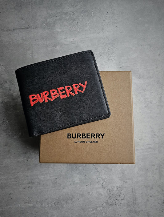 BURBERRY Graffiti Print International Leather Bifold Wallet