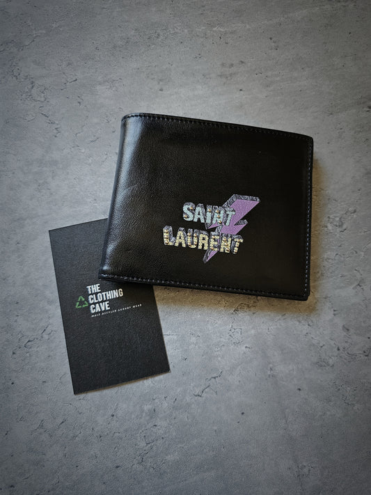 SAINT LAURENT Lightening Bi-Fold Leather Wallet
