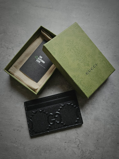 GUCCI GG Embossed Leather Card Holder